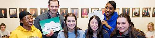 Students celebrating the Martin Luther King Jr. Day of Service.